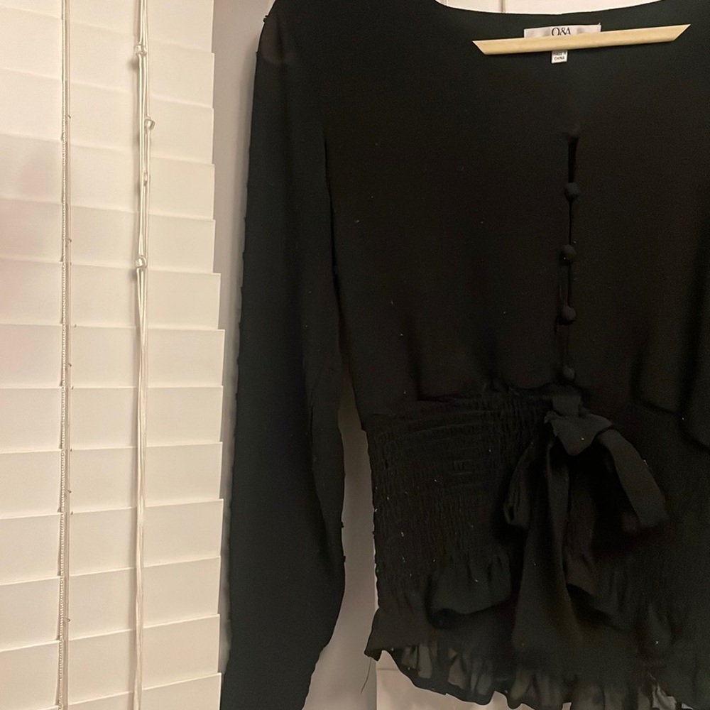 Black Blouse Sheer Sleeves